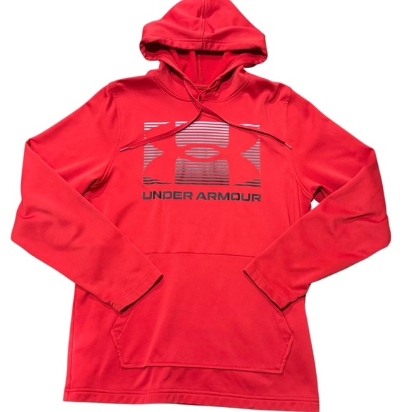Under Armour Sweater Men’s Size Small Red Hoodie Sweatshirt Pullover Logo Sport - Picture 1 of 7